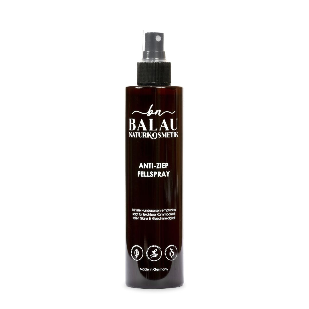 Balau Naturkosmetik Anti-Ziep Fellspray – natürliche Fellpflege für Hunde, erleichtert Kämmen und sorgt für Glanz